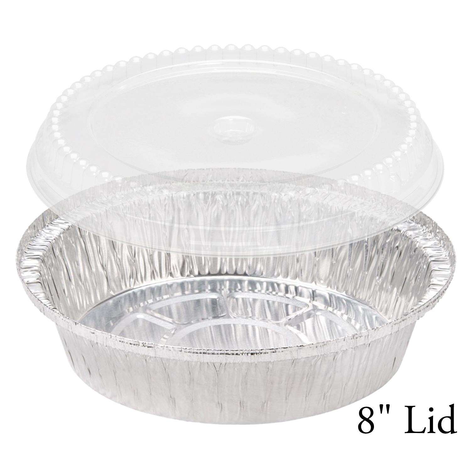 8″  round foil party tray lid